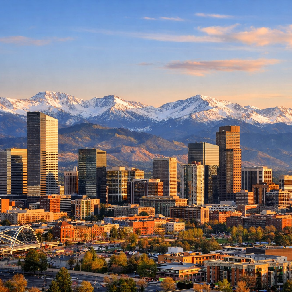 Denver Skyline Mountains
